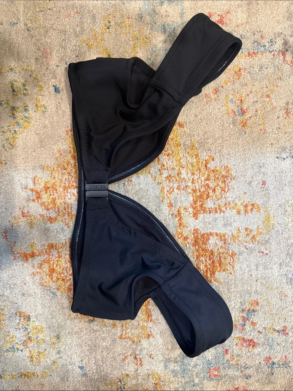 SKIMS Black V-Neck Bikini Top